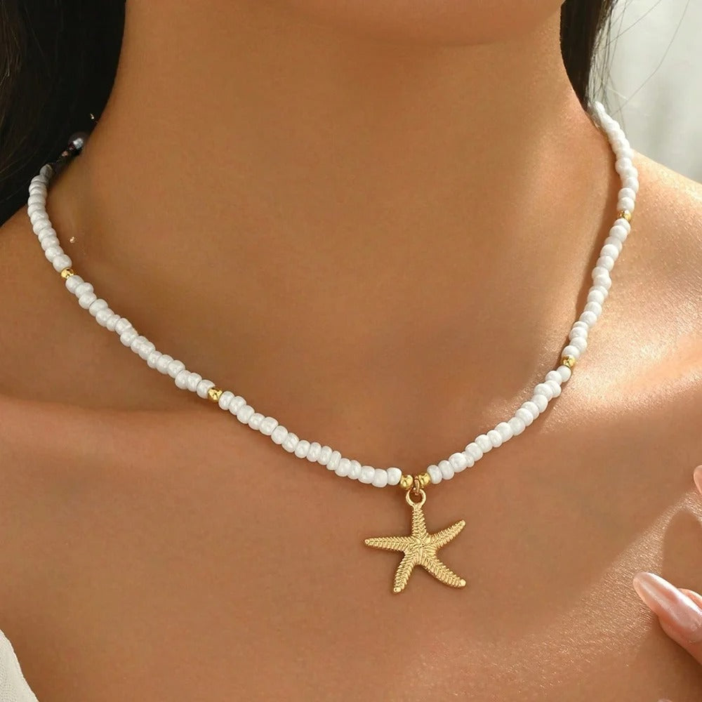 Beads & Star Necklace