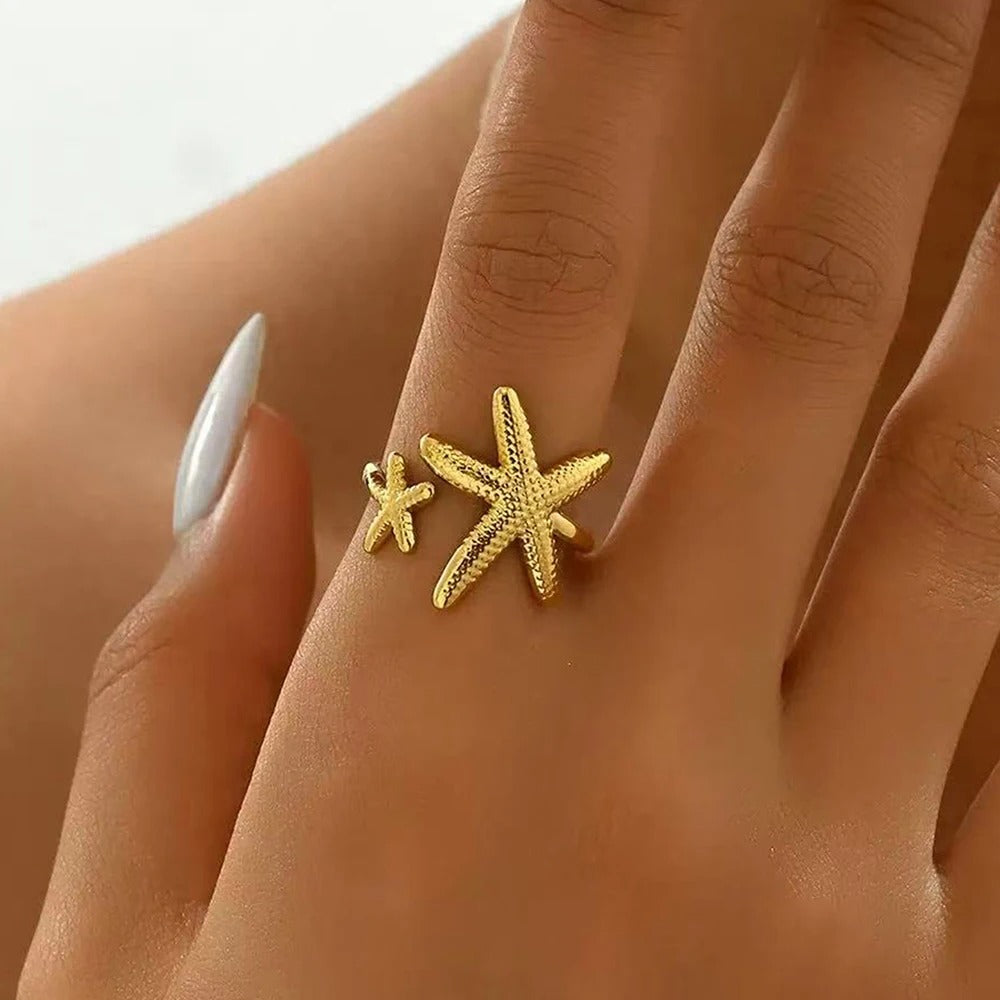 Twin Starfish Ring