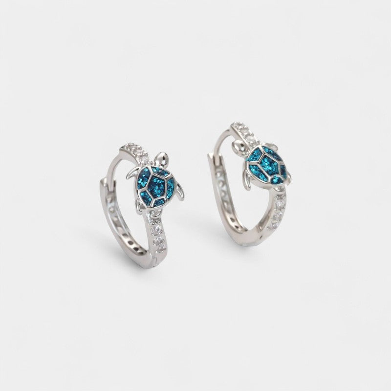 Crystal Turtle Hoops