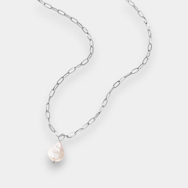 Paperclip Pearl Necklace