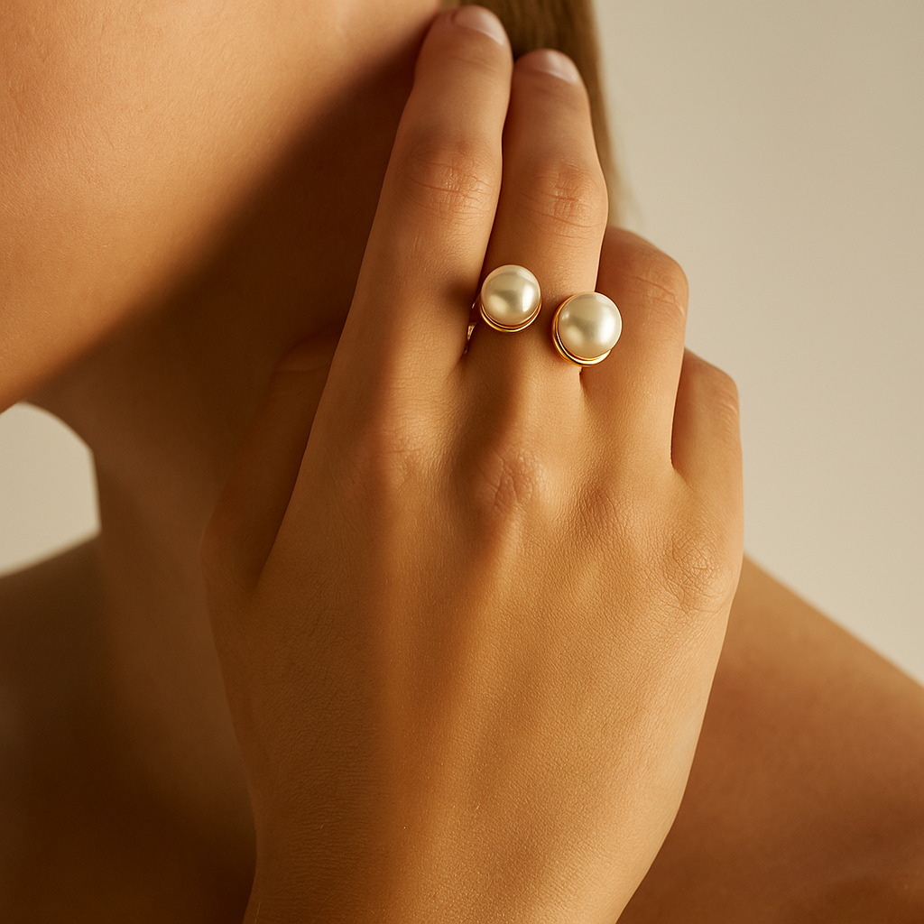 Twin Pearl Ring
